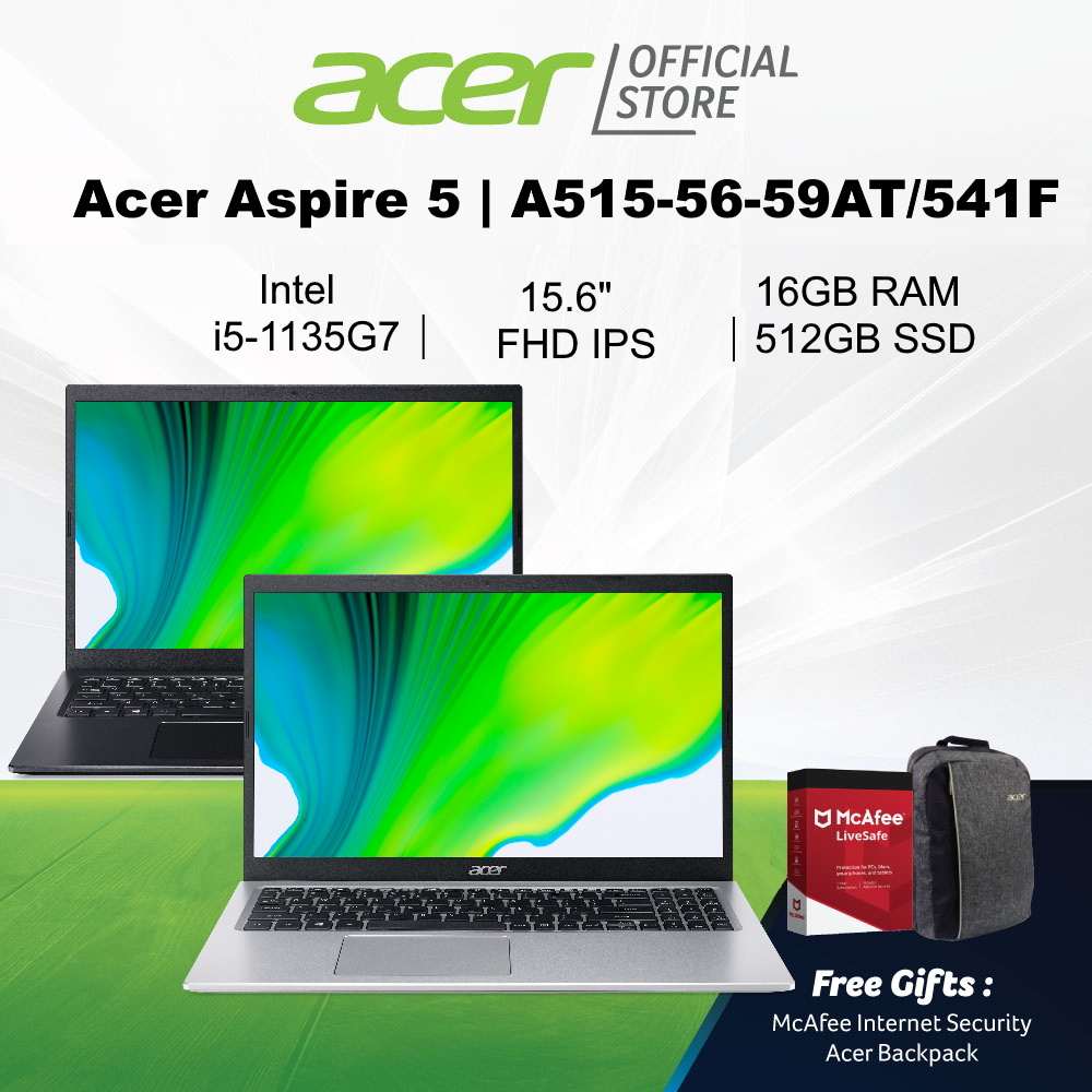 Acer Aspire 5 A515-56-50L3/5538 (Blue/Black) 15.6" FHD IPS Laptop with 11th Gen Intel i5-1135G7 Processor and 16GB RAM
