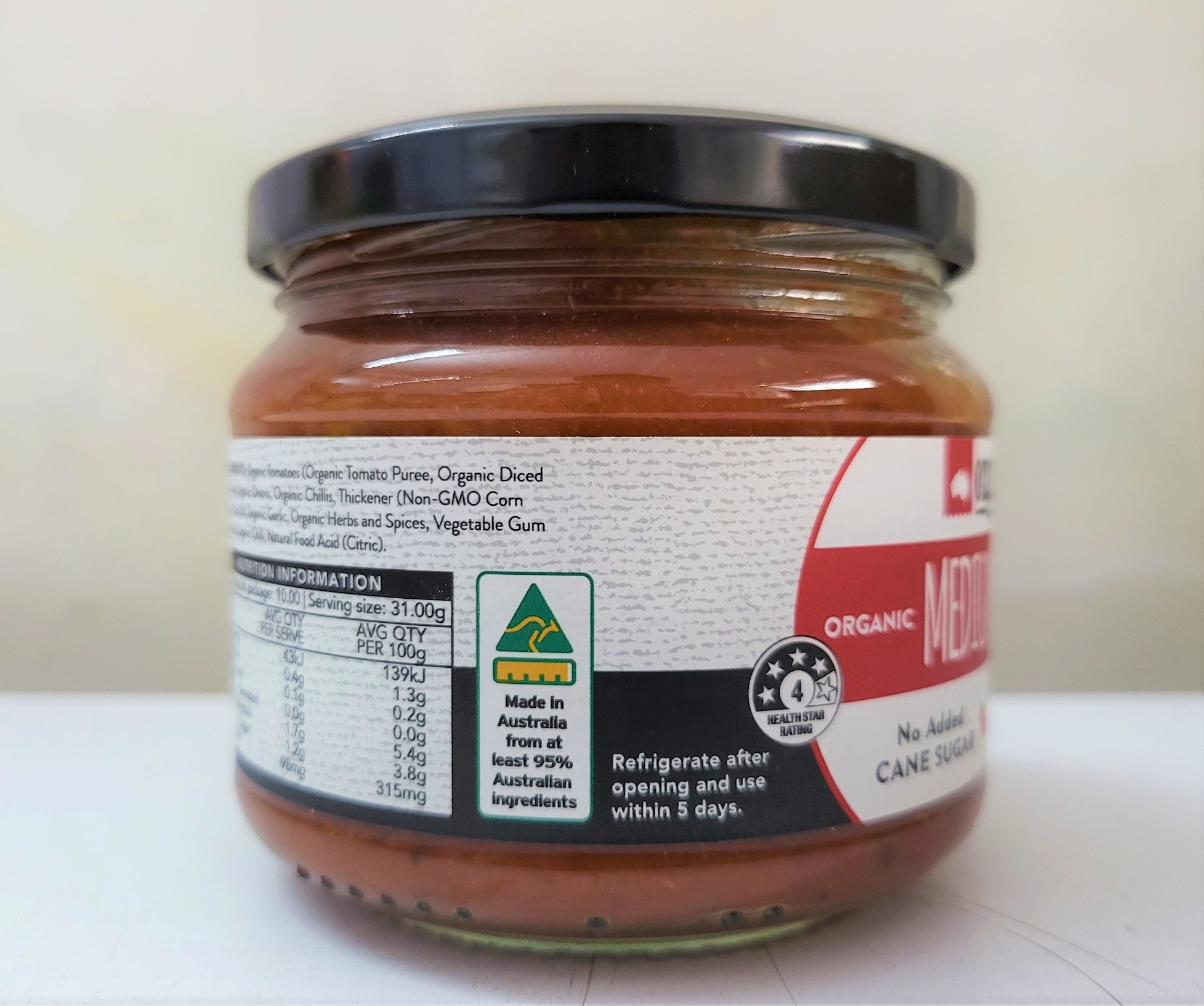 310g - medium organic xốt salsa hữu cơ cay vừa australia ozganics salsa - ảnh sản phẩm 3