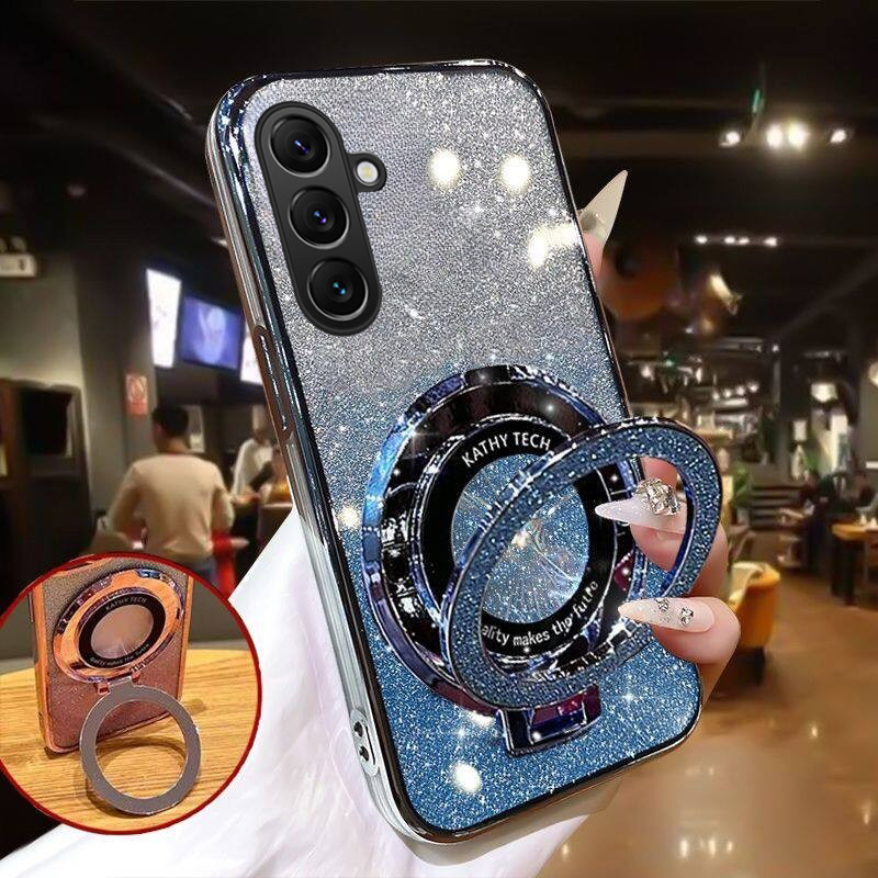 Phone cover Galaxy A16 A06 Back case Fashionable Frosted Silicone Soft Clear Dustproof Bracket Adsorb Holder for Samsung Galaxy A06 A16 Phone cases.