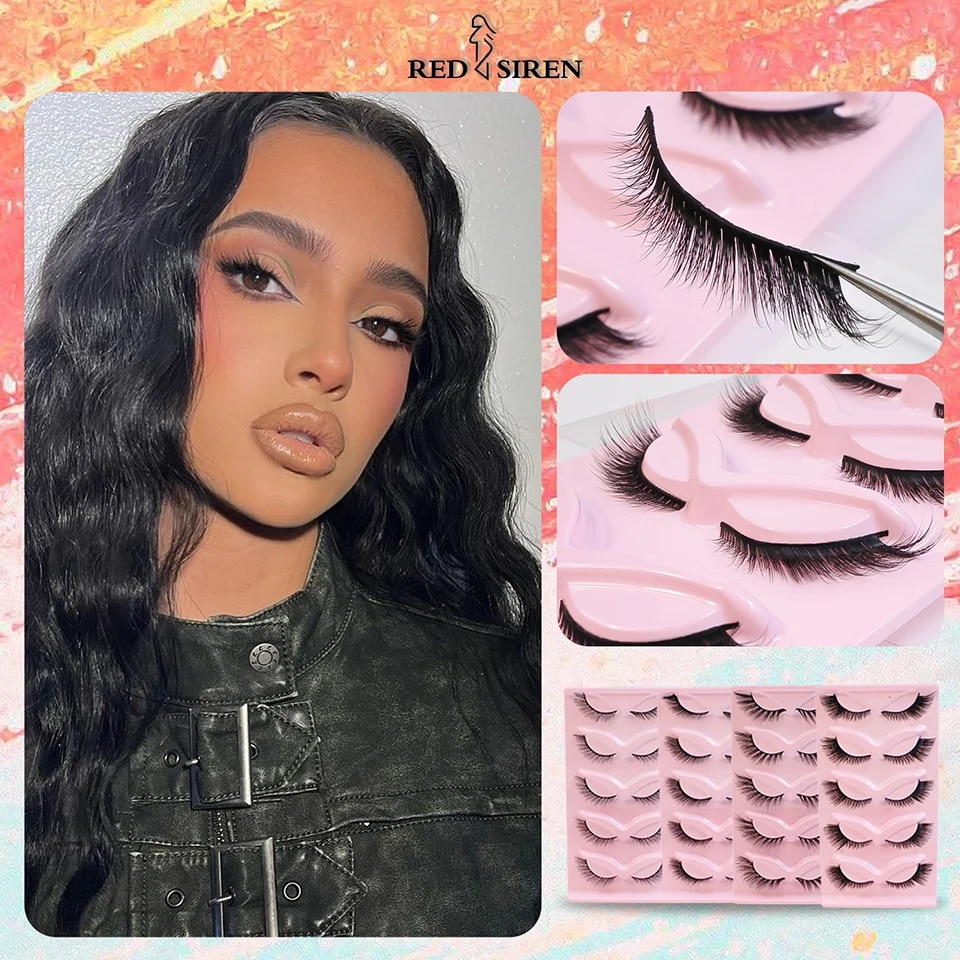 RED%20SIREN%20Cat%20Eye%20Lashes%205%20Pairs%20Winged%20Wispy%20Natural%20False%20Eyelashes%20Makeup%20Fox%20Eye%20Faux%20Mink%20Eyelashes%20-%20Image%203