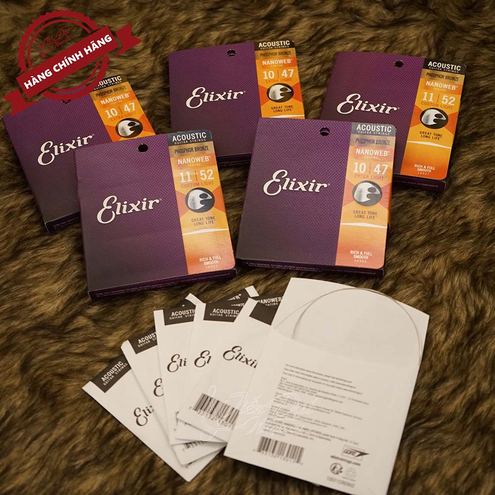 Dây Đàn Guitar Acoustic Elixir Cao Cấp | Chất Âm Đỉnh | ELIXR 10-16002, ELIXIR 11-16027, ELIXIR 12-16052