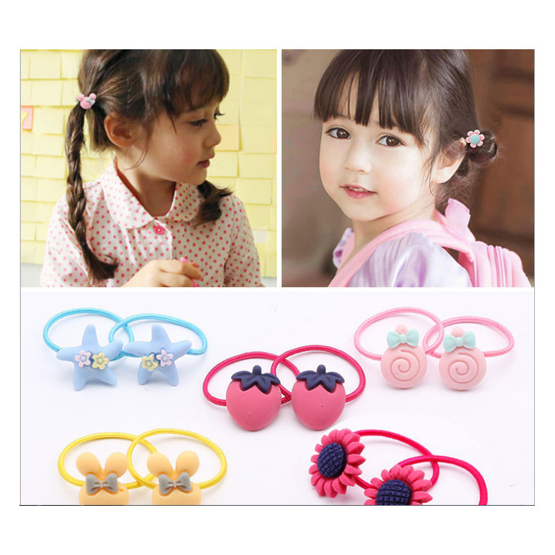 1 Dây cột tóc nhiều hình cho bé gái