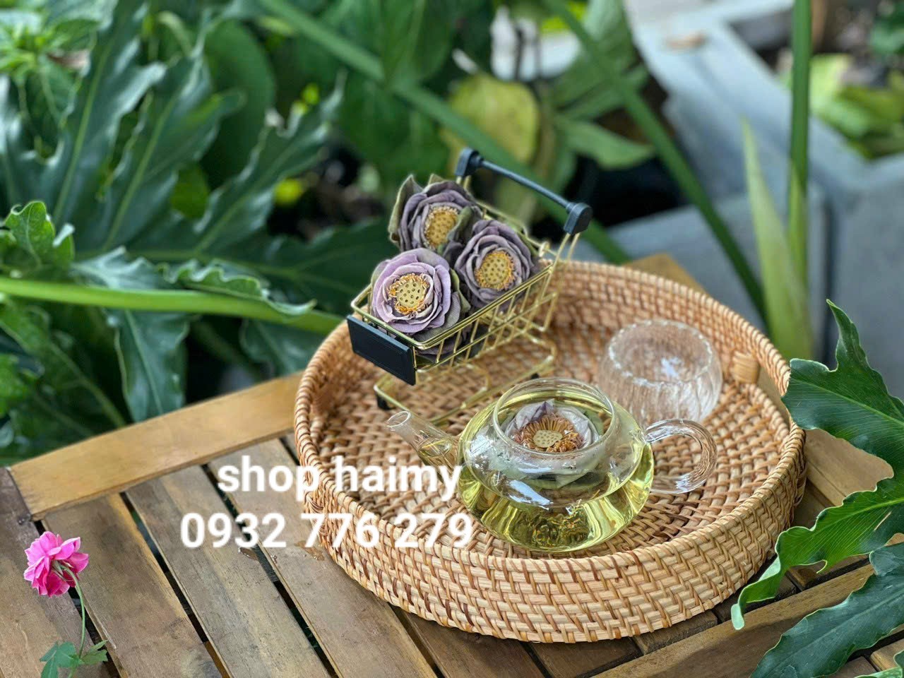 Trà búp sen nguyên bông sấy thơm ngon, chất lượng - 3 bông tt mart 99