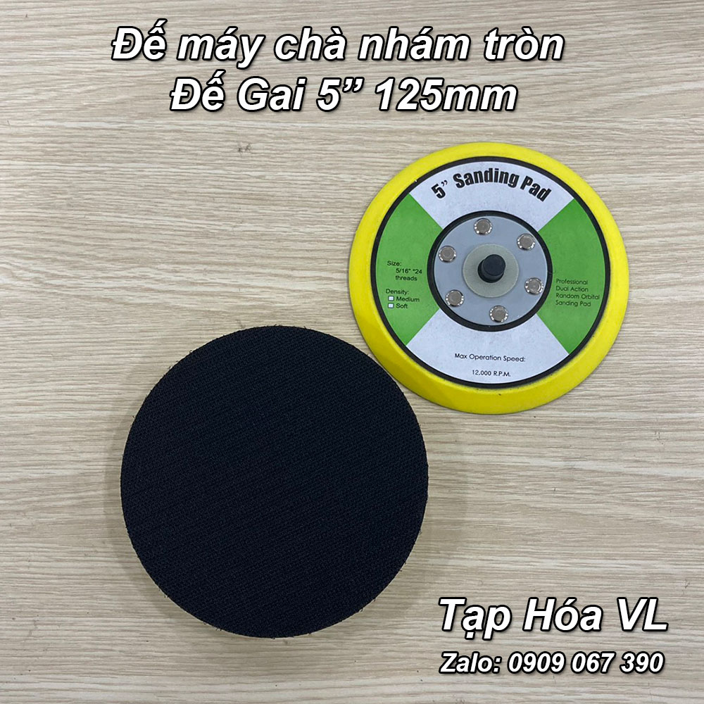Đế máy chàm nhám tròn hơi 5 Inch (125mm)/6 Inch (150mm) - (Đế Gai/đế trơn)