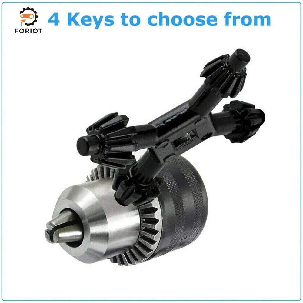 Foriot 1Pcs 4 In 1 Multi-function Universal Chuck Key Drill Drilling Holder Spanner Ratchet Socket Ring Combination Grip Star Wrench