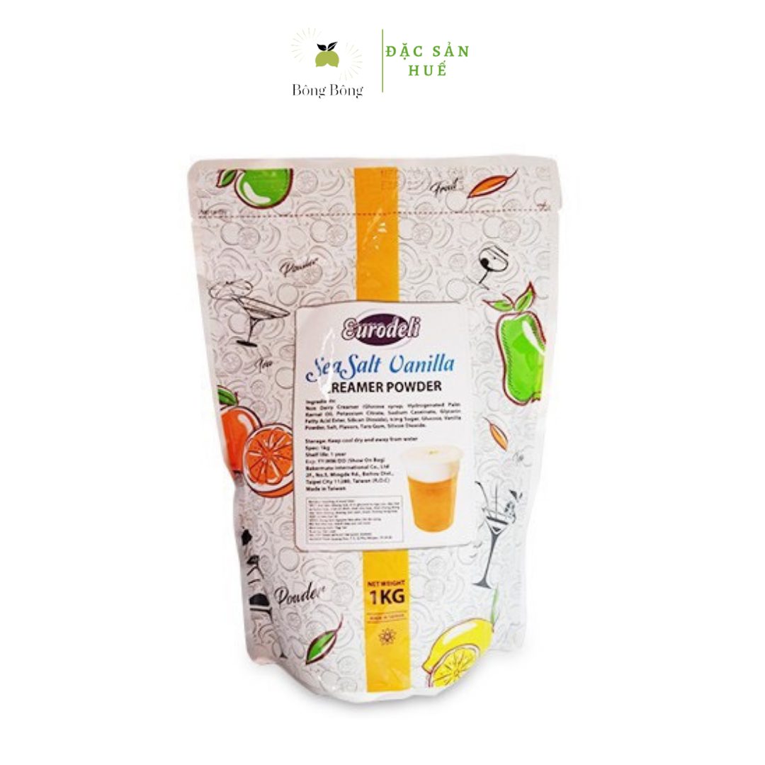 200g bột kem mặn vị muối biển eurodeli bột milk foam - sea salt vanilla creamer powder