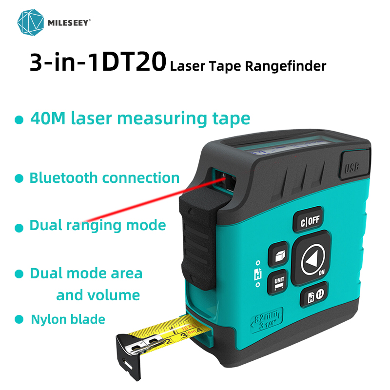 MiLESEEY Laser Tape Measure DT20 3-In-1 Digital Laser Measure Tape ...