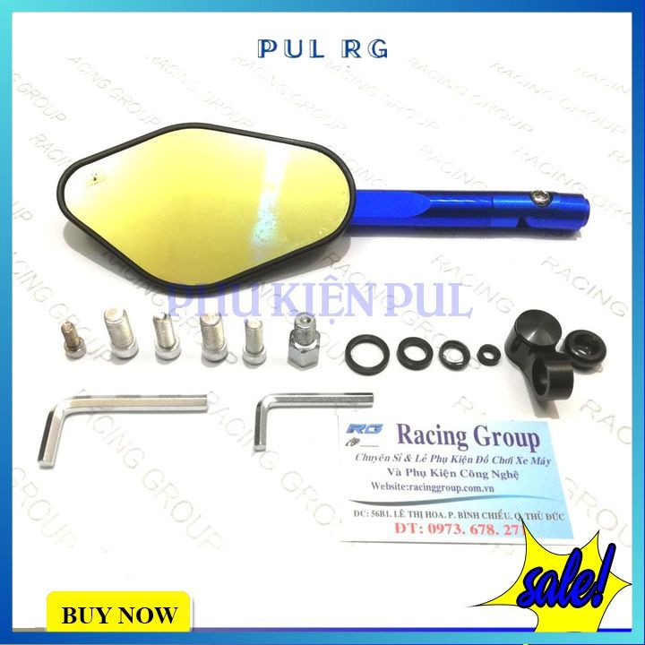 Gương xe máy thời trang Rizoma Elisse 1 cái xanh dương kèm bộ chế xoay 360 độ cho xe Wave AB Airblade SH SH Mode