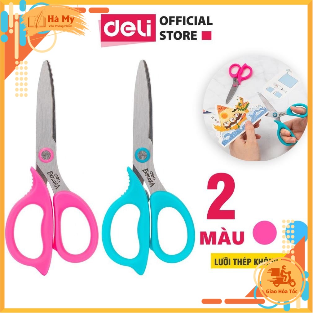 (1 Cây) Kéo học sinh Deli 135mm - Explora - E77755