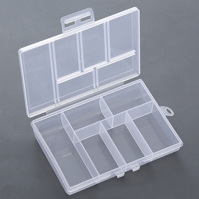 Mobile Rectangular Storage Box Portable Transparent Rectangle 6 Grids Storage Boxes For Buttons Beads ...