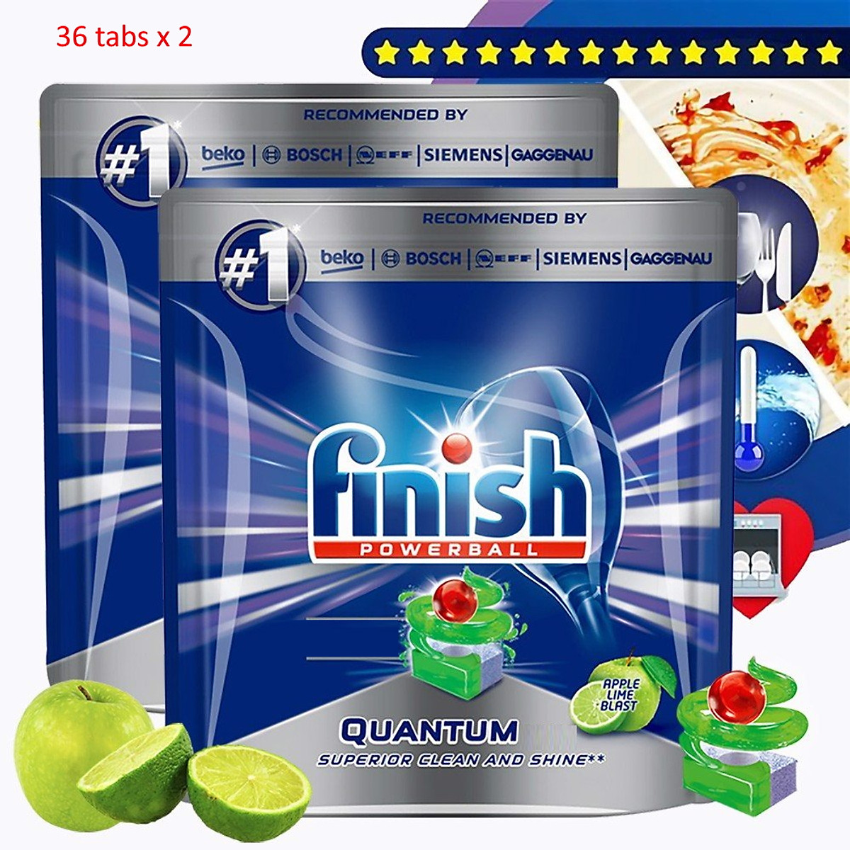 Viên rửa bát Finish Quantum Max 72 viên