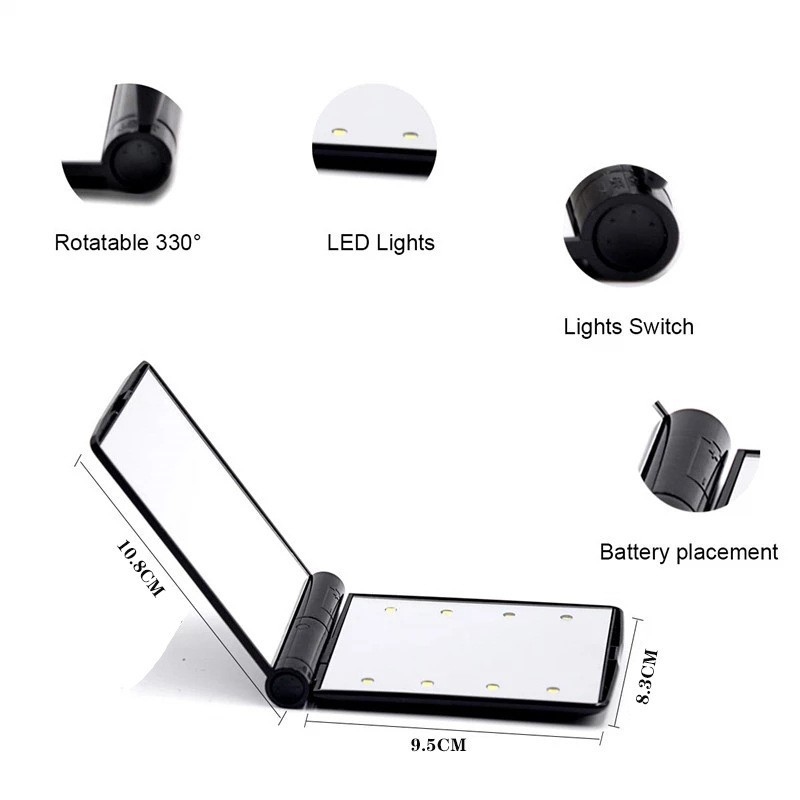 Adjustable Makeup Mirror Lighted Makeup Mirror Square Makeup Mirror LED Makeup Mirror Portable Makeup Mirror