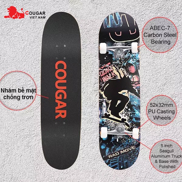 Ván trượt cao cấp CHÍNH HÃNG Cougar MH3108 - Kèm túi và bộ dụng cụ