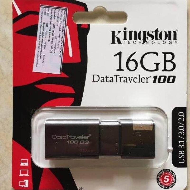 USB KINGSTON 16GB 3.1 DT100G3 TỐC ĐỘ CAO thumbnail