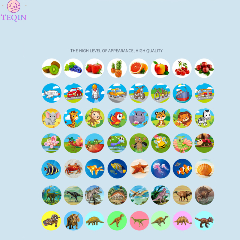TEQIN IN stock Cognitive Projector Flashlight 56 Kinds Animal Pattern Projection Luminous Education Toys