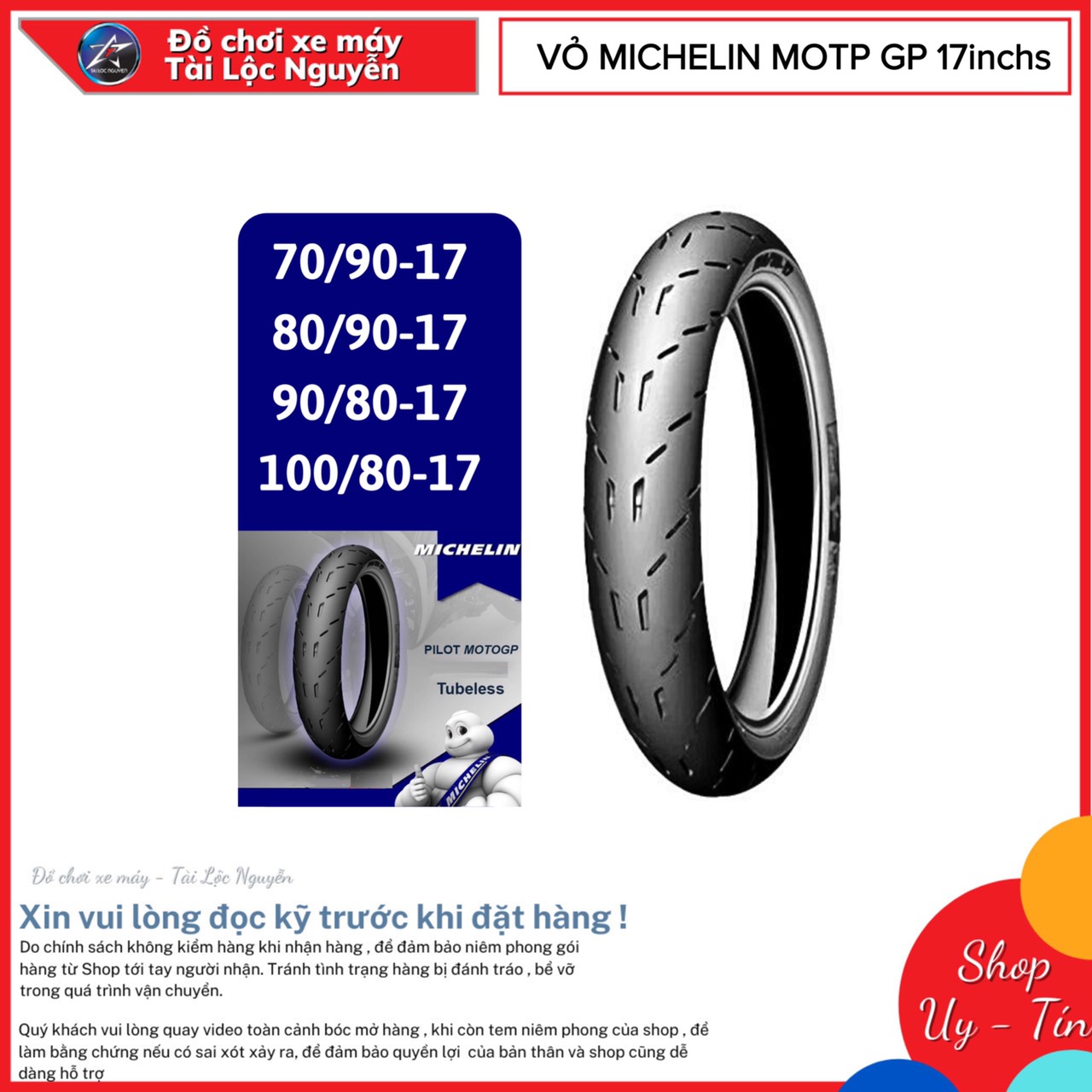 Vỏ michelin moto gp size 80/90-17