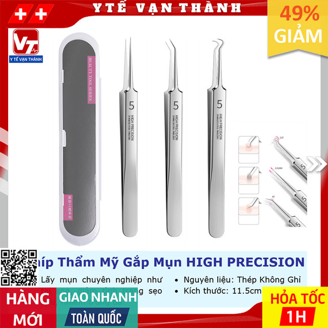 ✅ nhíp thẩm mỹ gắp mụn high precision | gắp mi, lông yến, … -vt0473 - y tế vạn thành