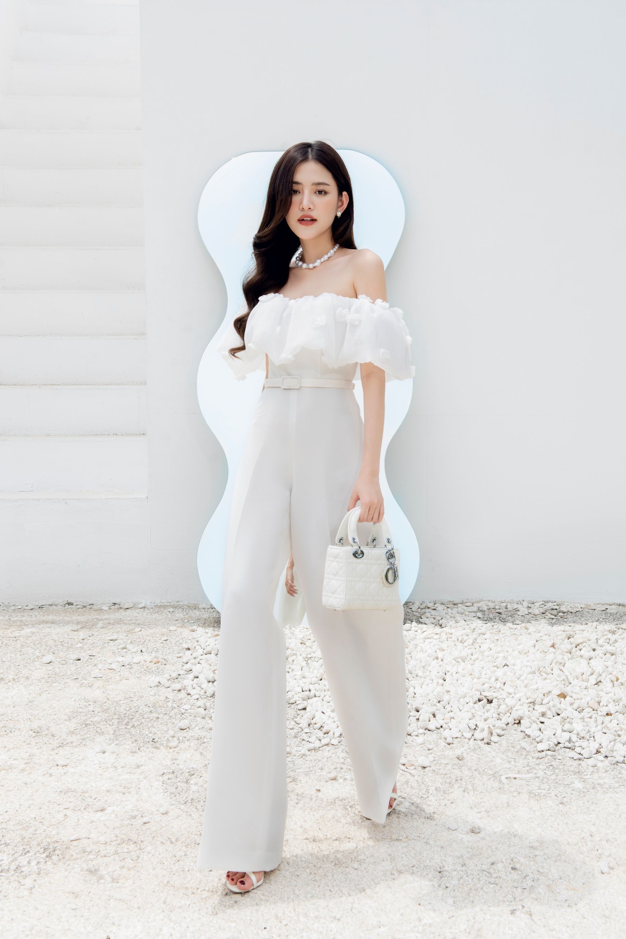 LARMES - Darius Ruffle Shoulder Jumpsuit