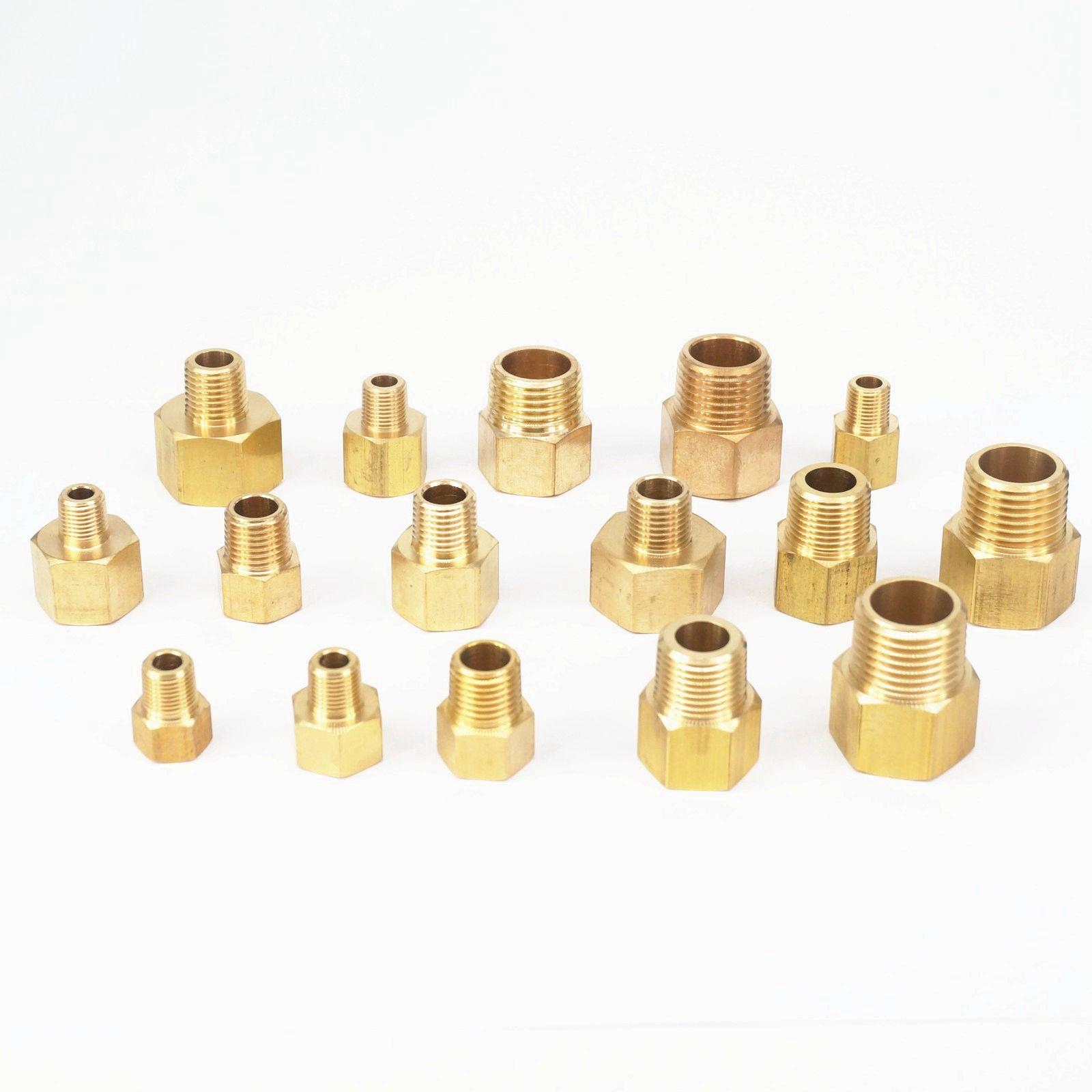 1/8 1/4 3/8 1/2 npt female to male bsp brass pipe fitting adapter for pressure gauge gas fuel water
