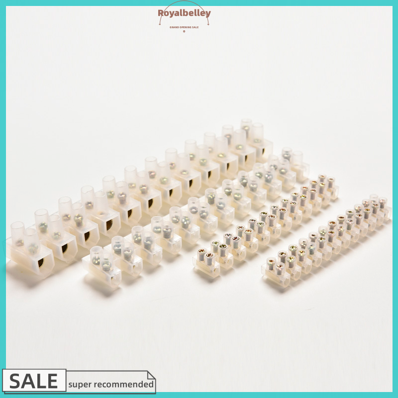 【ROYALBELLEY】 Electrical Wire Connection 12Position Barrier Terminal Strip Block 3 6 15 30 60A