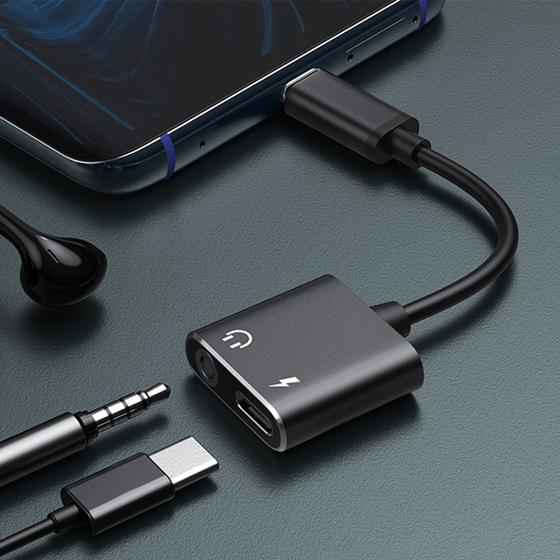 2 in 1 Type C Headphone Audio Splitter Adapter USB C To 3.5mm Charging Converter For Xiaomi 8 9 Huawei Samsung MAOQIAN. 
