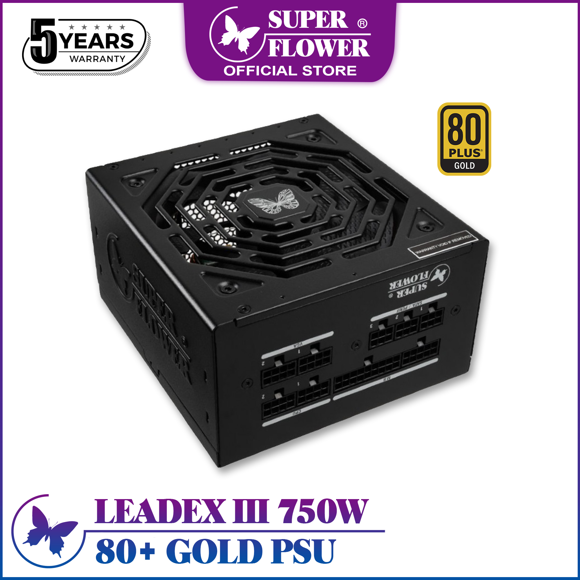 SUPER FLOWER LEADEX III Gold 750W 90+, Full Modular, Full JP caps