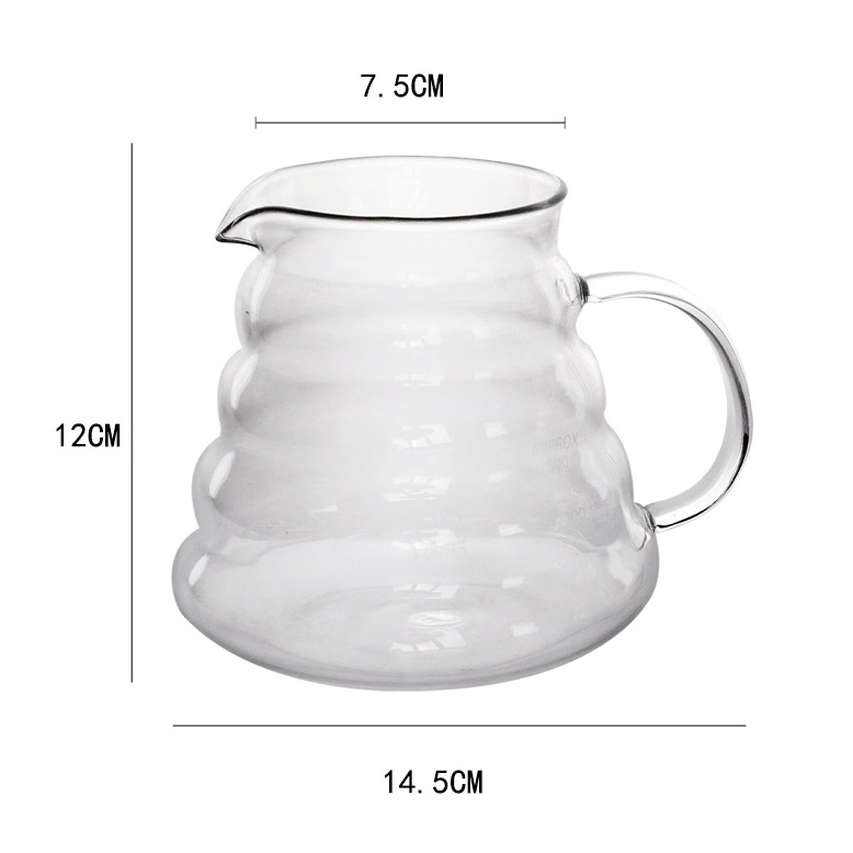 Bình đựng trà. cà phê thủy tinh 600ml có nắp đậy  Dụng cụ pha chế