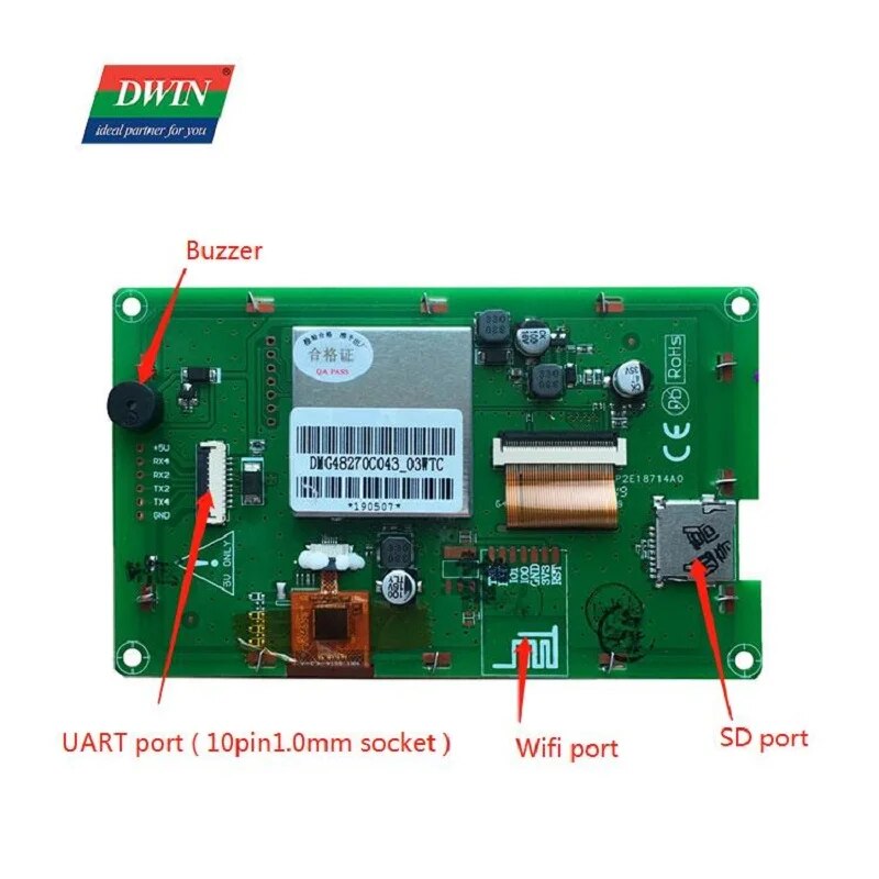 【Limited Time Only】 Dwin 4.3 Inch 480x272 Tft Lcd Display Hmi Touch Screen Smart Display Hmi Screen