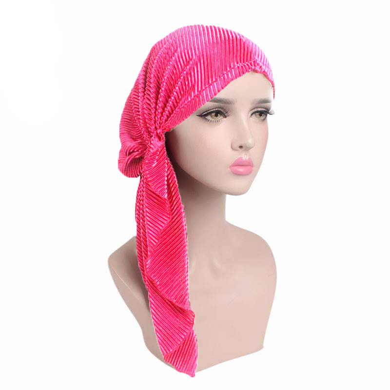 【EleganceEssence】Muslims Women Ruffle Turban Hat Scarf Cotton Chemo ...