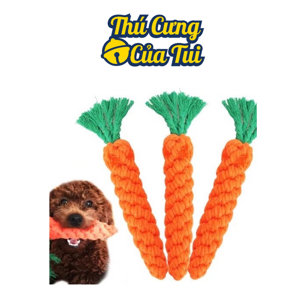 Đồ chơi hình cà rốt cho thú cưng chó mèo vờn gặm - thú cưng của tui