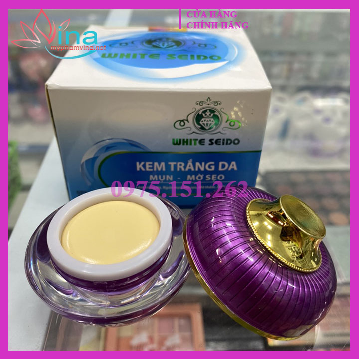 Kem white seido sạch mụn trắng da mờ sẹo 15g