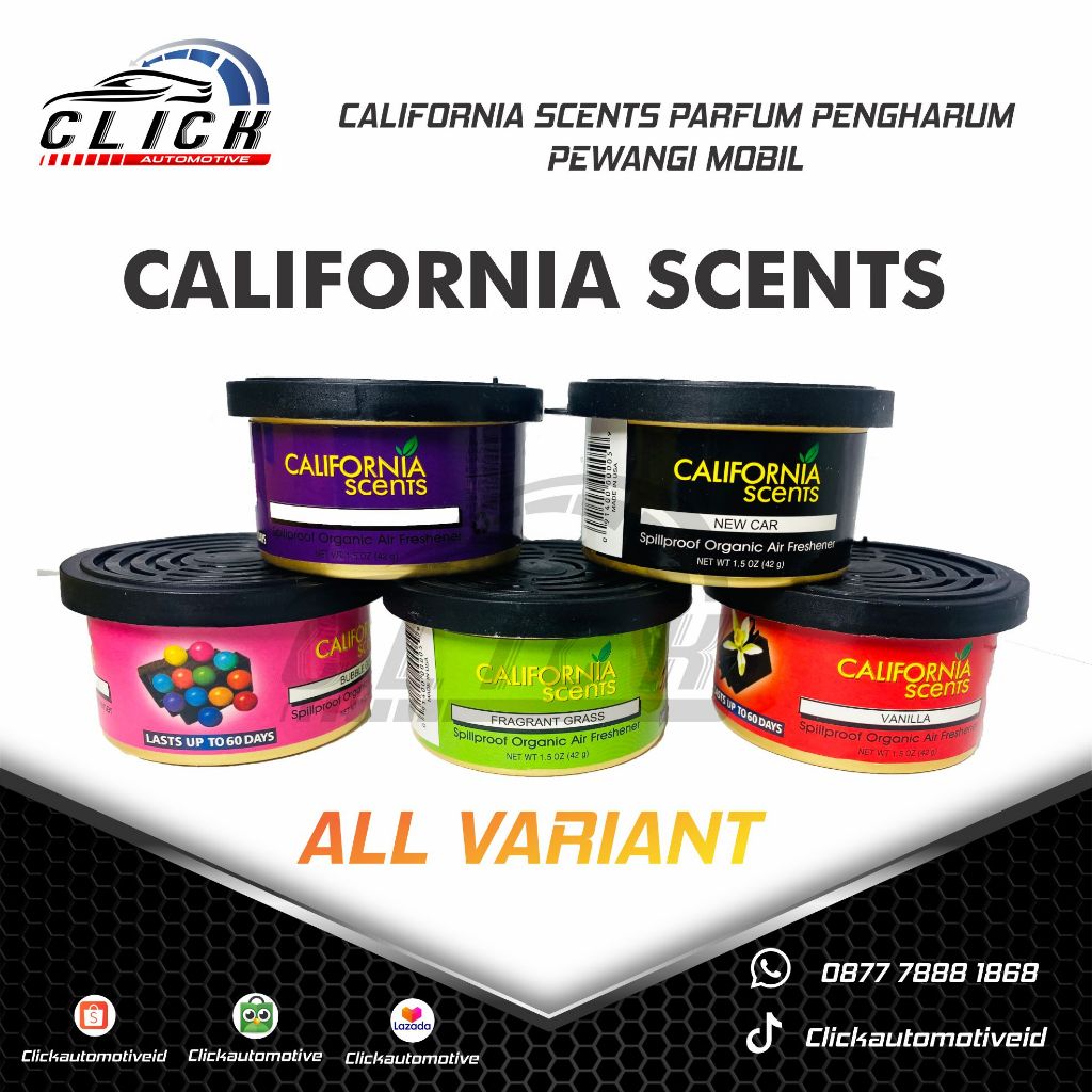 California Scents Parfum Mobil Organic Can (Pengharum Ruangan, Aroma  Terapi, Air Freshener, Car Perfume)