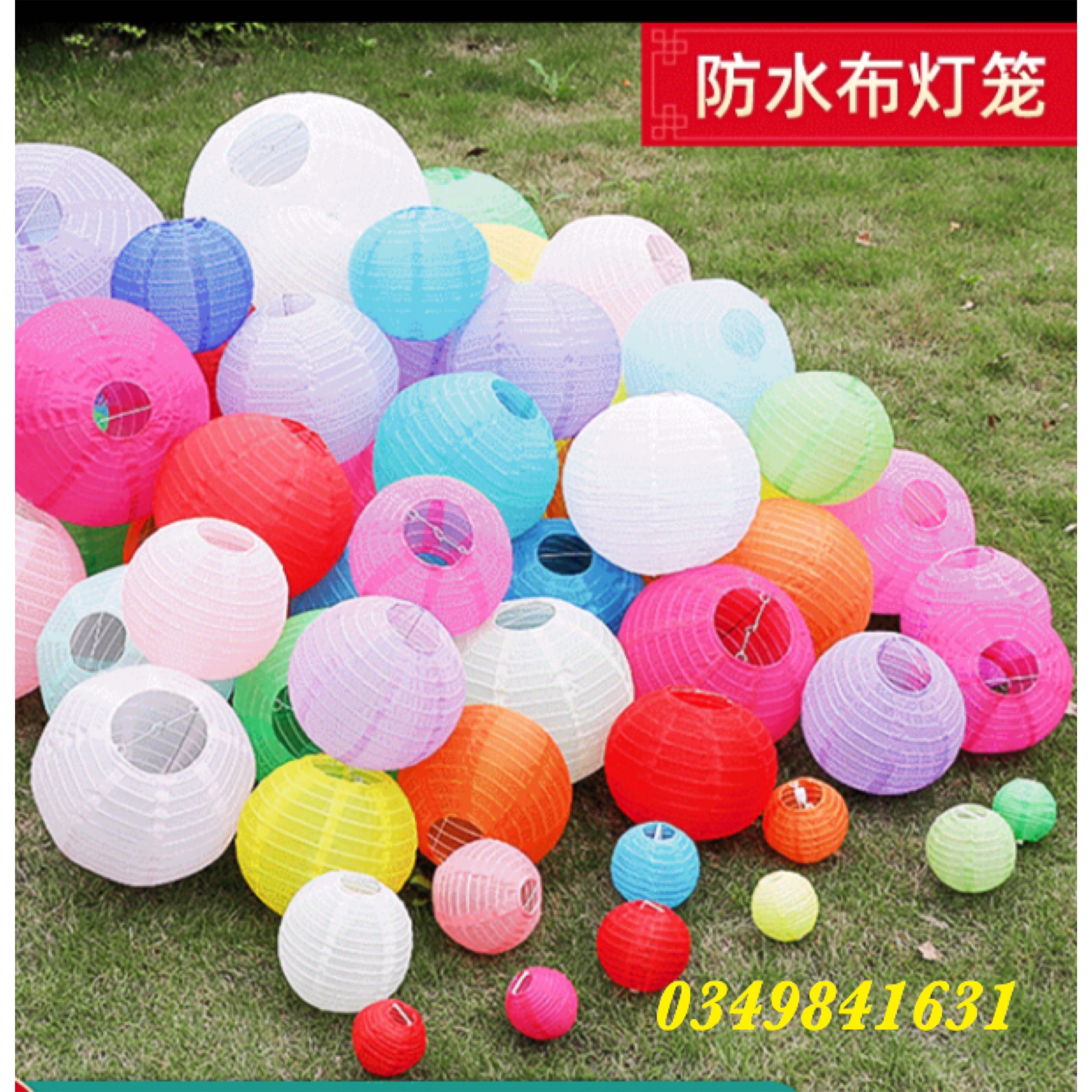 Đèn lồng giấy lụa tròn 30cm - nhiều màu trang trí lễ hội