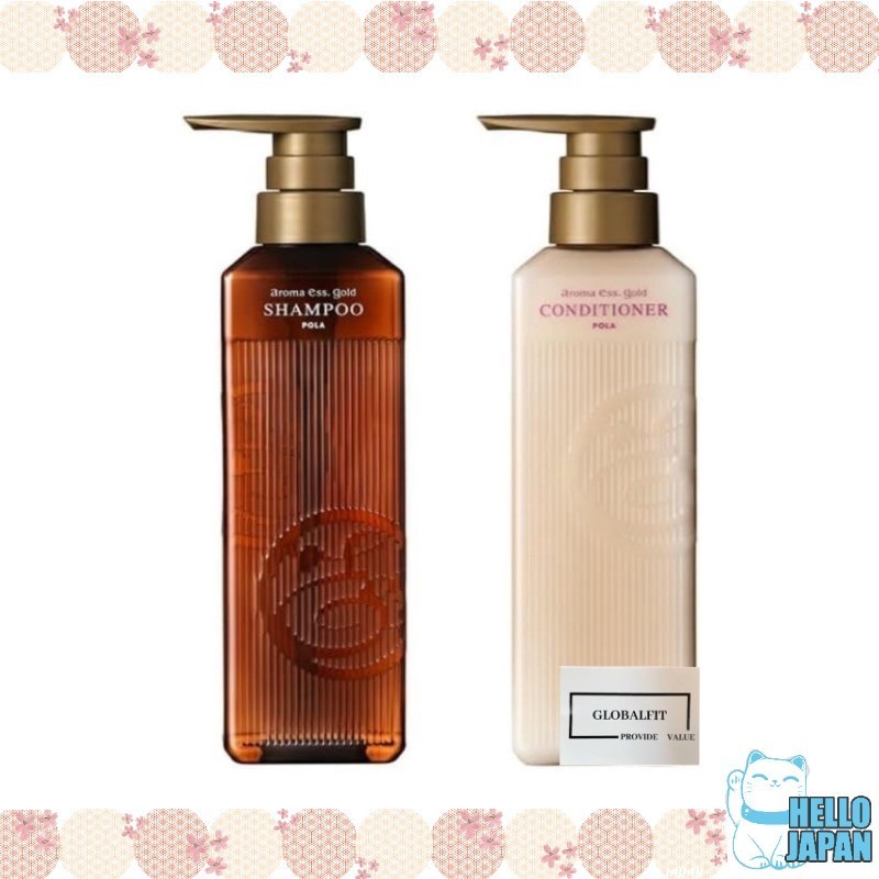 Shampoing + Après-shampoing POLA Aroma Esse Gold – Lot De 2 Flacons 470 Ml, Pour Tous Types De Cheveux