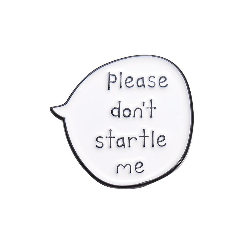 Dialog Box Texts Enamel Pins Simple Dialogue Brooch Lapel Badges Funny Jewelry Gift for Friends