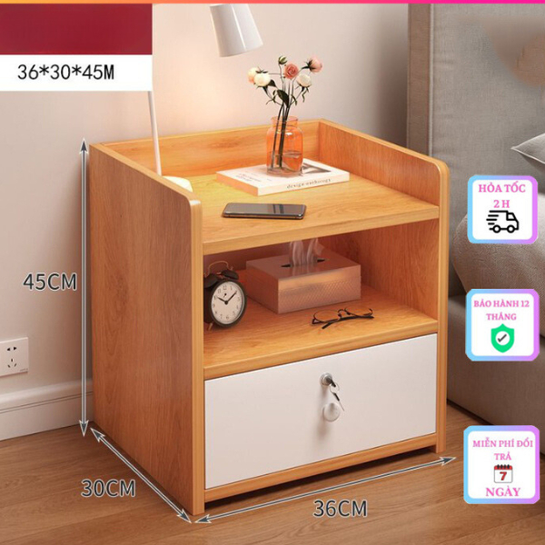 Tặng Tua Vít - Tủ Để Đầu Giường - Tab Đầu Giường Gỗ MDF Cao Cấp Màu Gỗ