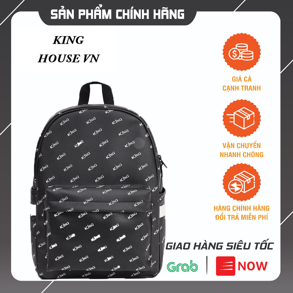 [VOUCHER 8%]Balo Da Backpack Unisex Chống Nước - Balo Backpack King - Mẫu 1 - Màu Đen