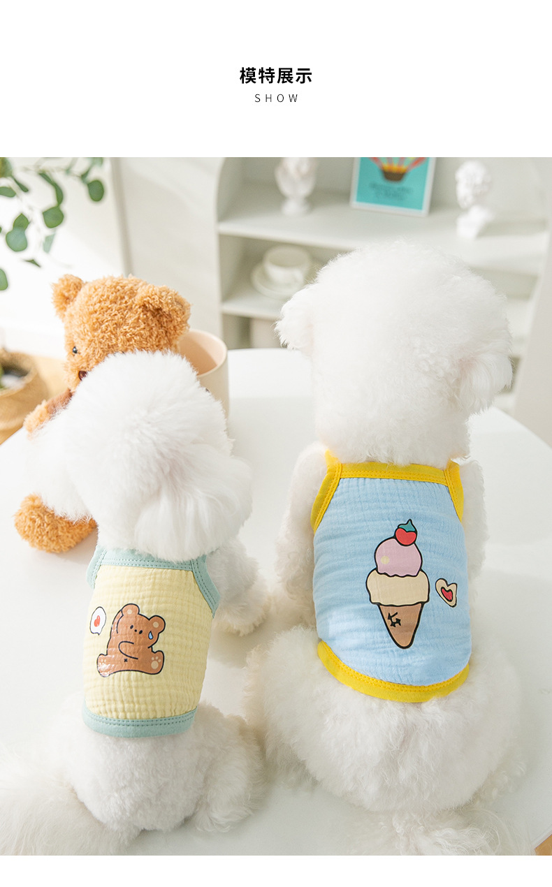 áo 2 dây in hình so cute cho chó mèo - T3 PETS SHOP