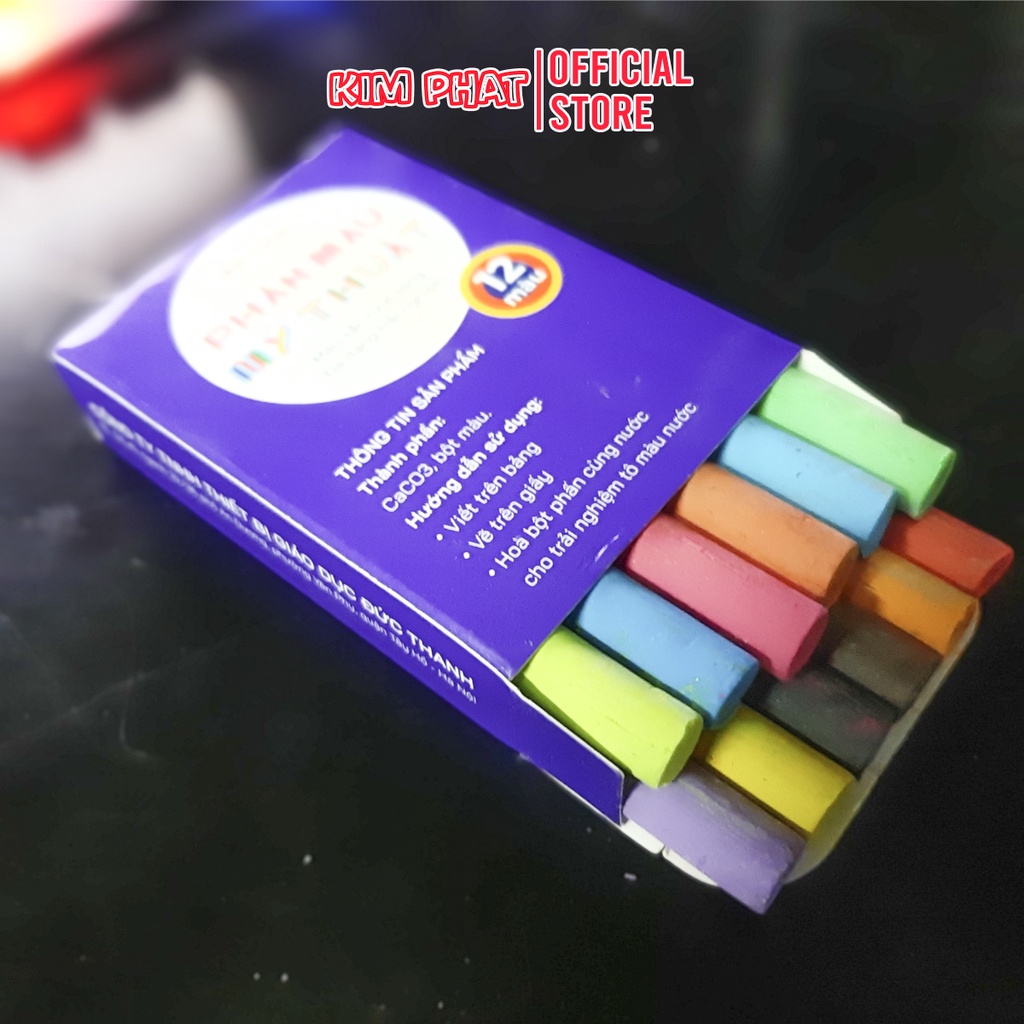 Phấn màu mĩ thuật 12 màu đức thanh pmmt80