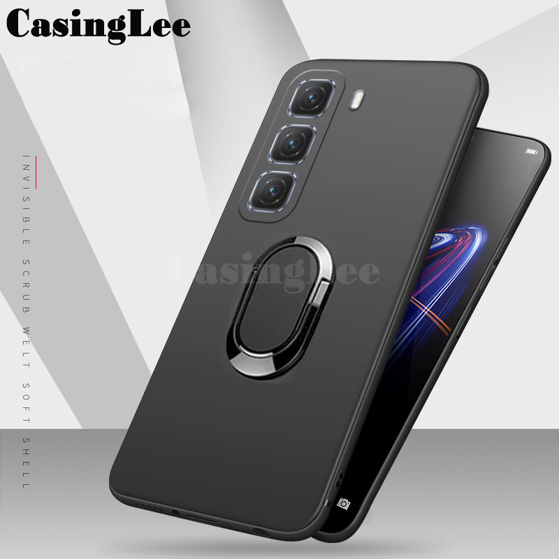 For infinix Hot 50 Pro Plus Case Soft Silicone Matte Full Protector Shockproof Car Adsorb Holder Ring For infinix Hot 50 Pro + Back cover Phone Cases.