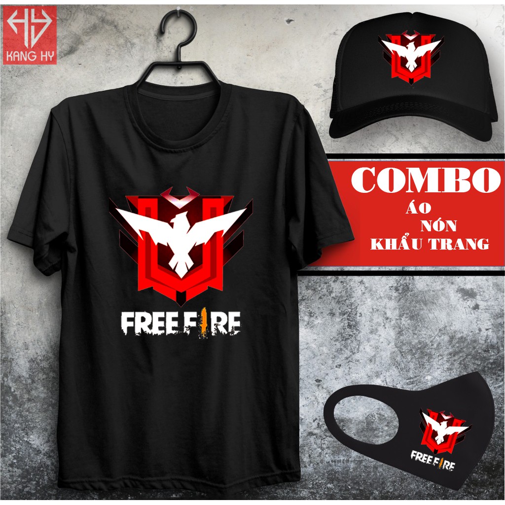 Combo áo free fire , mũ free fire sống dai thành huyền thoại in theo yêu cầu