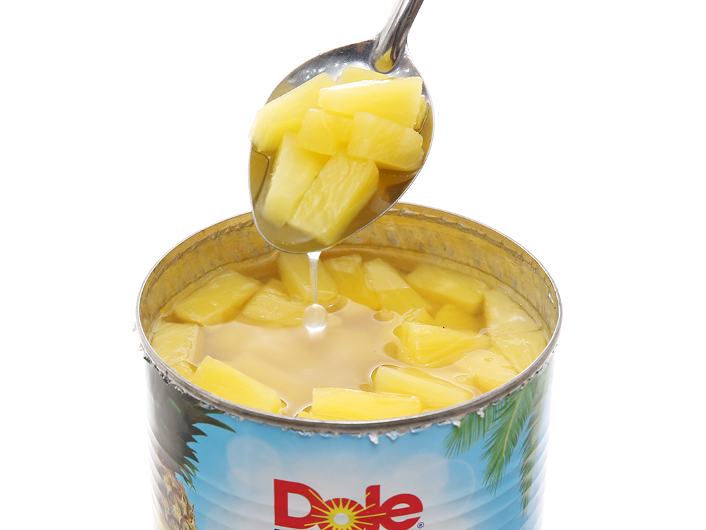 [Hộp 822g – MIẾNG NHỎ] DỨA TƯƠI NGÂM SI RÔ [Philippines] DOLE Pineapple Tidbits in Extra Light Syrup (halal)