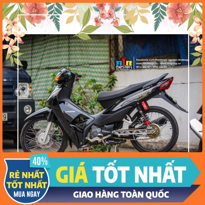 Tem rời Wave Alpha 110 đen mẫu mới đơn giản