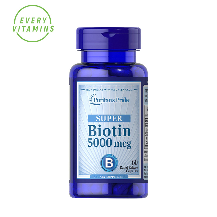 Biotin 5mg 60 capsules Puritan's Pride Hair Growth | Lazada PH
