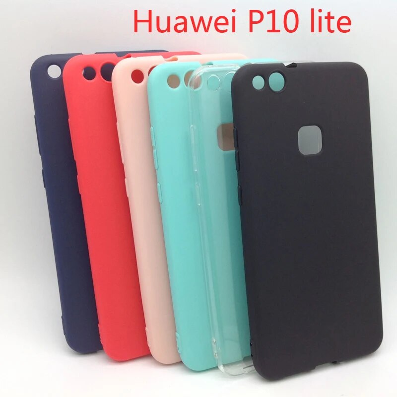 Fashions High Quality Huawei P10lite Silicone Soft TPU Cover case for huawei P10 lite Matte Candy solid colors Cover Back.