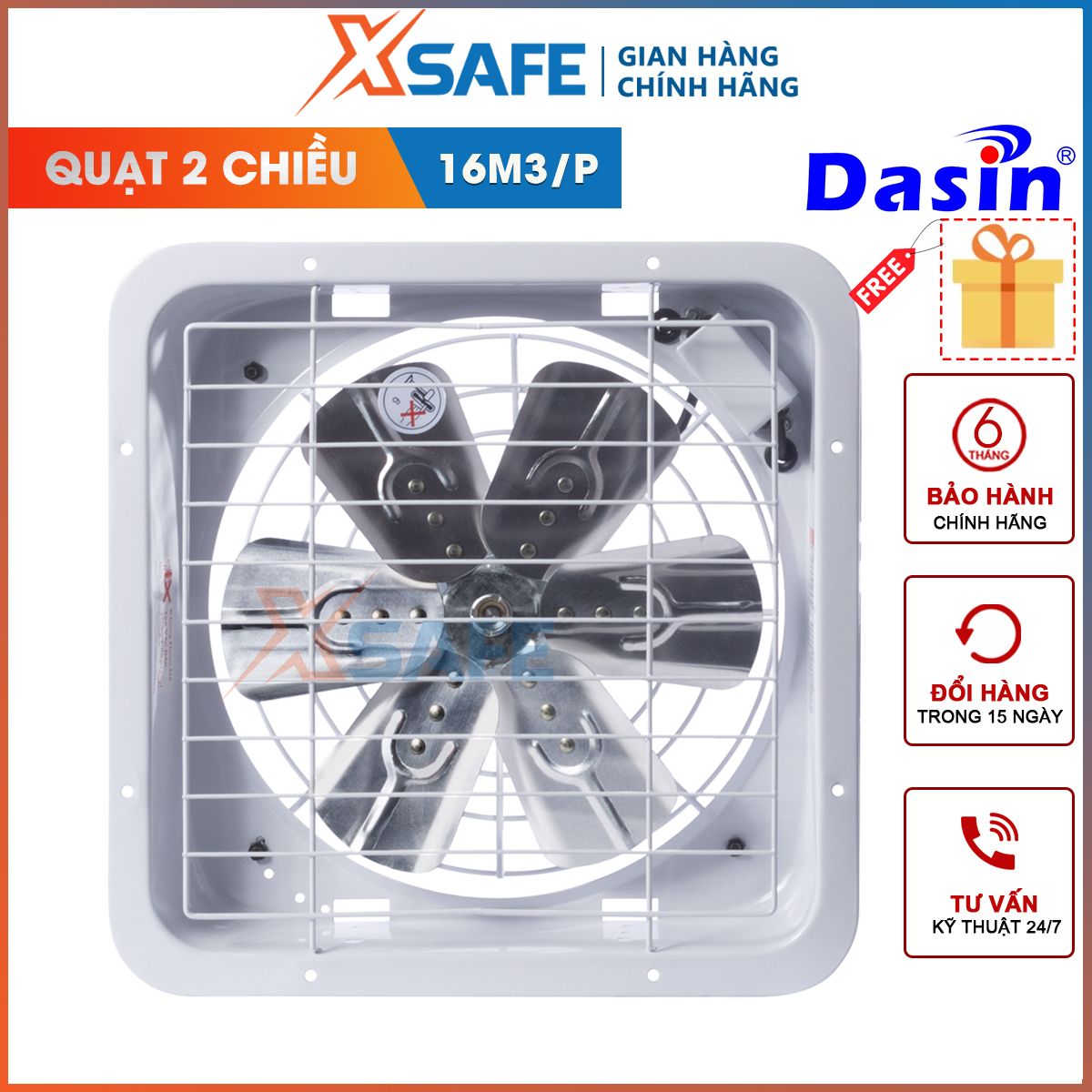 Dasin k47.1025 32W 16m3/p 2 way exhaust fan aluminum 6 blade industrial vacuum fan copper wire motor TC fire resistant