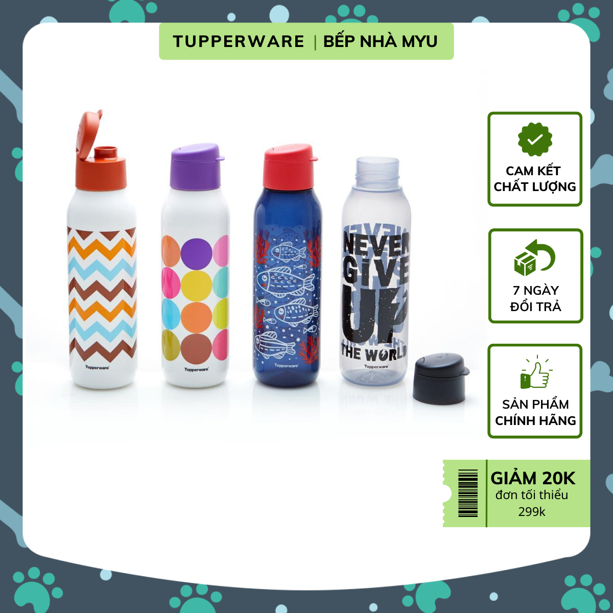 Bình Nước Tupperware Eco Bottle Fancy 750ml