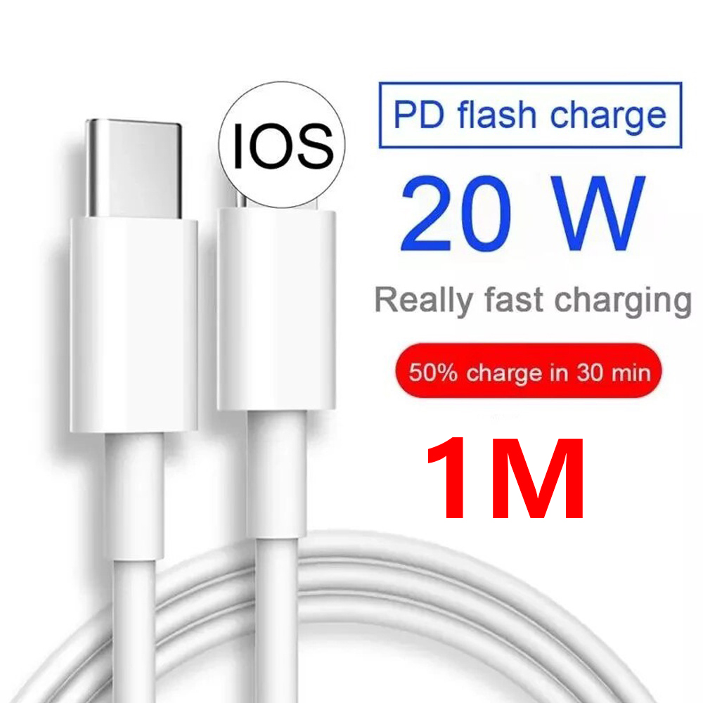 Fast charging 20w usb-c type-c cable cord charger for iphone 1m 2m fast charging cable