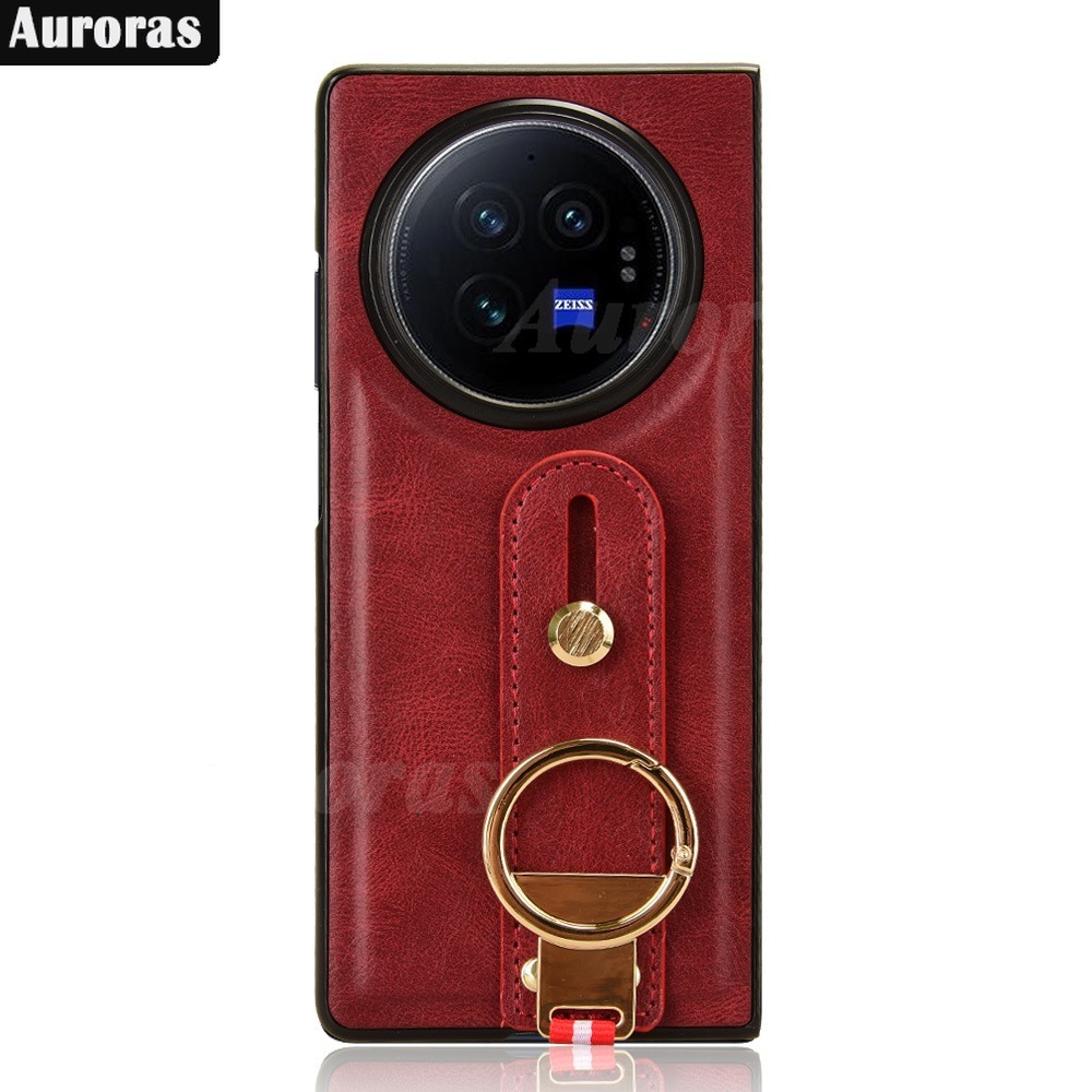 For Vivo X Fold3 Pro Phone case Leather Ring Holder Snap-on Hybrid PC+TPU Full Protection For VIVO X Fold3 Cover casing HP.