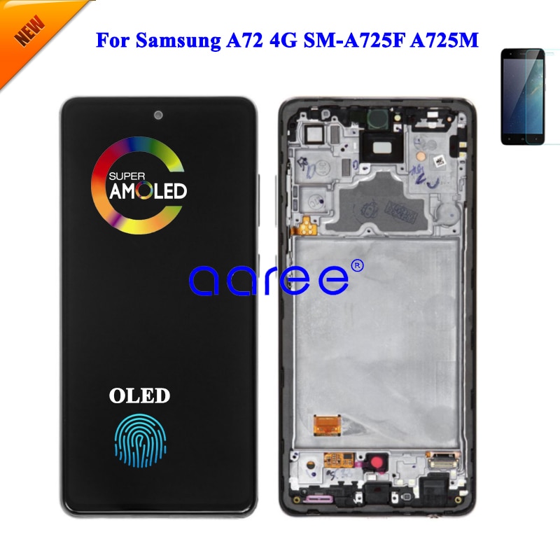 6.5‘ amomled oled lcd for suitable for samsung a72 lcd a725f lcd for suitable for samsung a72 a725f lcd screen touch digitizer assembly